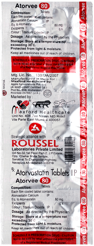 Atorvee 80 Tablet 10