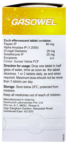 Gasowel Orange Flavour Effervescent Tablet 2