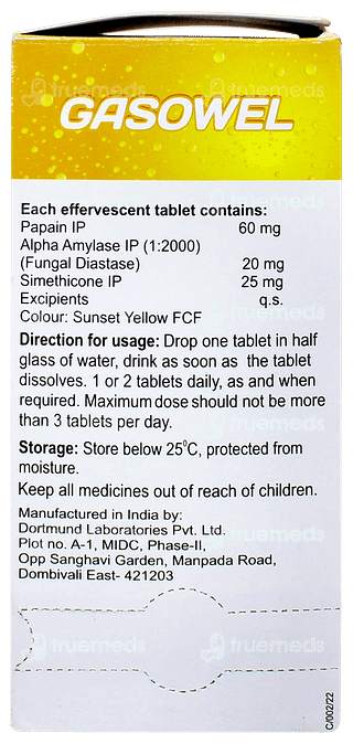 Gasowel Orange Flavour Effervescent Tablet 2