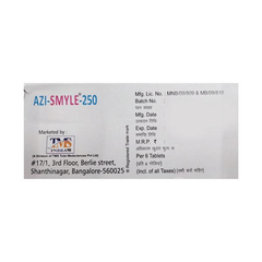 Azi Smyle 250 Mg Tablet 6 Azi Smyle 250 Mg Tablet 6