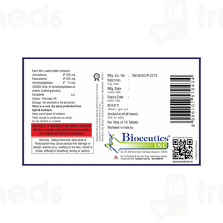 Aserra P 100/325/15 MG Tablet 10