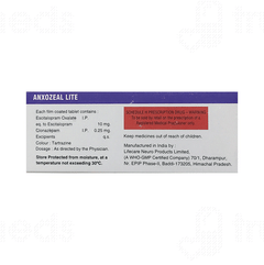 Anxozeal Lite 0.25/10 MG Tablet 10