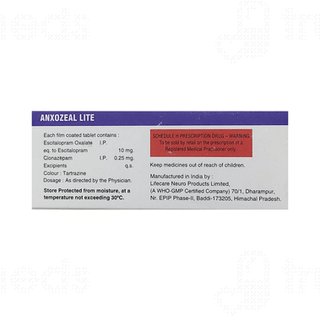 Anxozeal Lite 0.25/10 MG Tablet 10