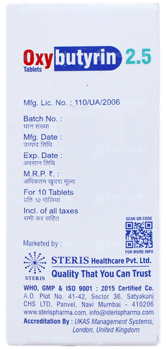 Oxybutyrin 2.5 Tablet 10