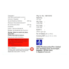 Auxime Cv 200/125 Mg Tablet 10 Auxime Cv 200/125 Mg Tablet 10