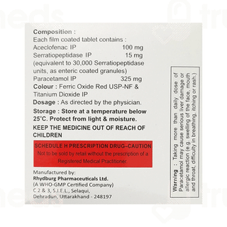 Akfenac Sp 100/325/15 MG Tablet 10