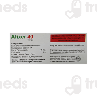 Afixer 40 Mg Tablet 10 - Uses, Side Effects, Dosage, Price | Truemeds