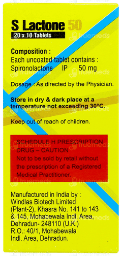S Lactone 50 Tablet 10 S Lactone 50 Tablet 10