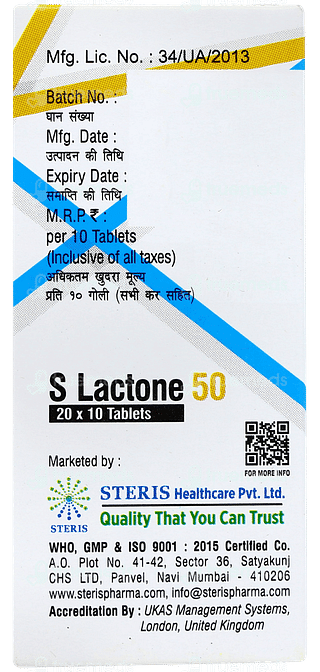 S Lactone 50 Tablet 10