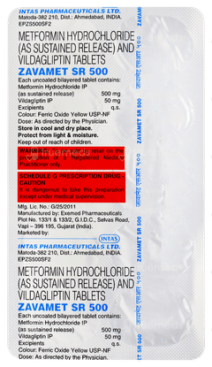 Zavamet Sr 500 Tablet 10 Zavamet Sr 500 Tablet 10