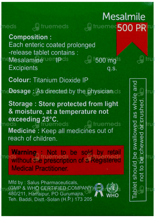 Mesalmile 500 Pr Tablet 10