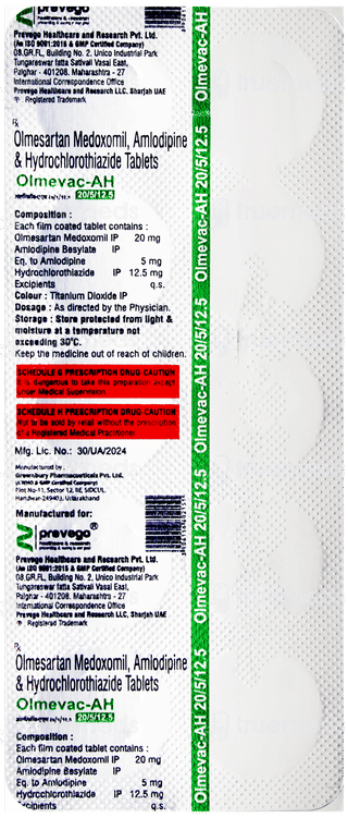 Olmevac Ah 20/5/12.5 Tablet 10