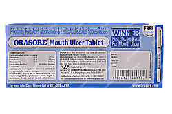Orasore Mouth Ulcer Tablet 10 - Uses, Side Effects, Dosage, Price ...