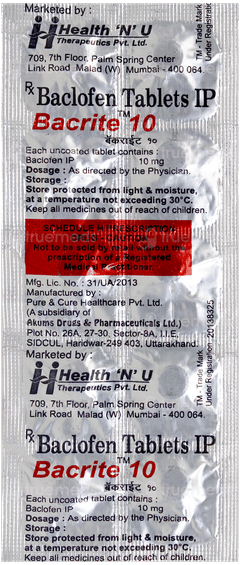 Bacrite 10 Tablet 10 Bacrite 10 Tablet 10