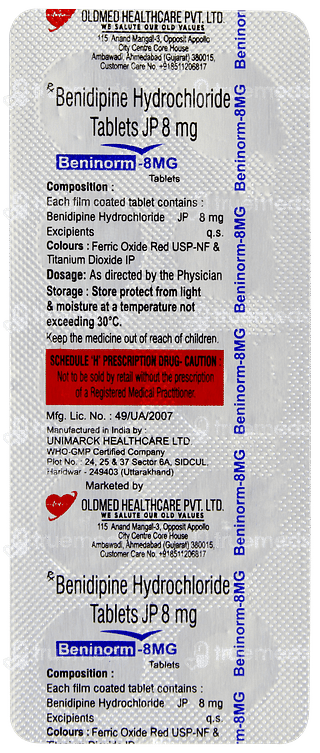 Beninorm 8mg Tablet 10