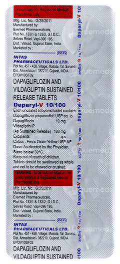Daparyl V 10/100 Tablet 10 Daparyl V 10/100 Tablet 10