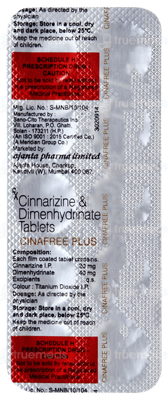 Cinafree Plus Tablet 10