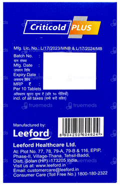 Criticold Plus Tablet 10