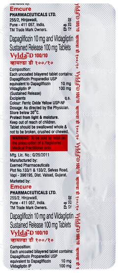 Vylda D 100/10 Tablet 10 Vylda D 100/10 Tablet 10
