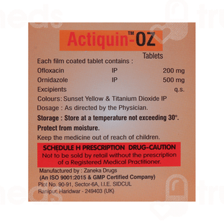 Actiquin Oz 200/500 MG Tablet 10