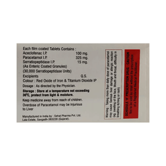 Acpmol Sp 100/325/15 MG Tablet 10