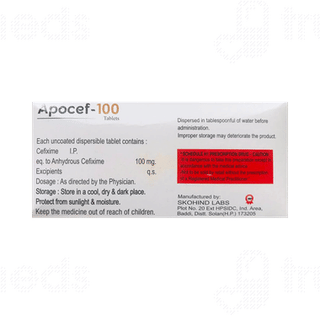 Apocef 100 MG Tablet Dt 10