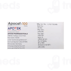 Apocef 100 MG Tablet Dt 10