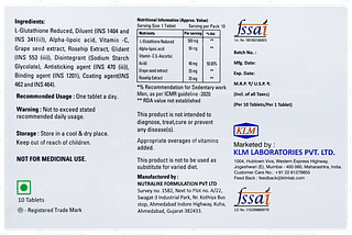 Glutaderm Plus Tablet 10