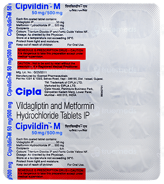 Cipvildin M 50mg/500mg Tablet 15