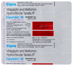 Cipvildin M 50mg/1000mg Tablet 15 Cipvildin M 50mg/1000mg Tablet 15