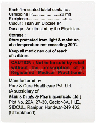 Cilnipine 20 Tablet 15