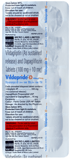 Vildapride D 100mg/10mg Tablet 10