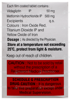 Vildablis M 50Mg/500Mg Tablet 15 Vildablis M 50Mg/500Mg Tablet 15