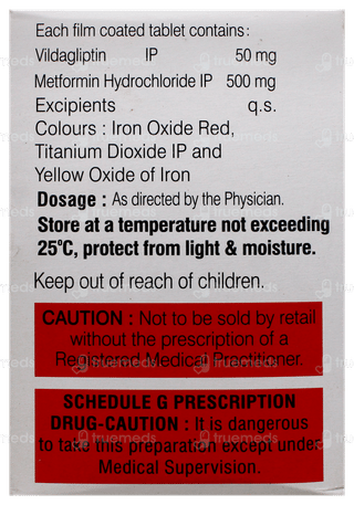 Vildablis M 50Mg/500Mg Tablet 15