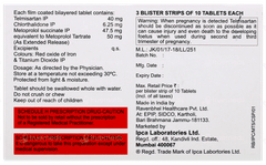 Ctd Mt 6.25/50/40 Tablet 10