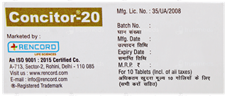 Concitor 20 Tablet 10