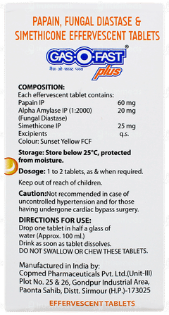 Gasofast Plus Orange Flavour Sugar Free Effervescent Tablet 2