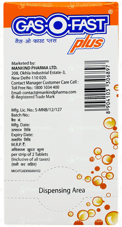 Gasofast Plus Orange Flavour Sugar Free Effervescent Tablet 2