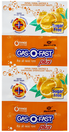Gasofast Plus Orange Flavour Sugar Free Effervescent Tablet 2