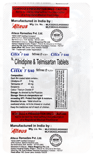 Cilix T 5/40 Tablet 15