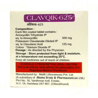 Clavqik 625 MG Tablet 10