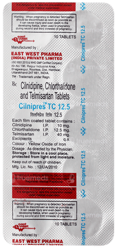 Cilnipres Tc 12.5 Tablet 10 Cilnipres Tc 12.5 Tablet 10