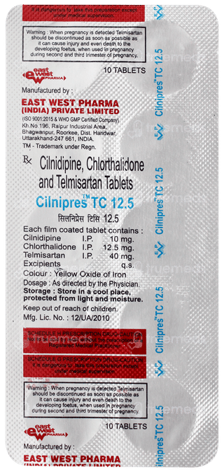 Cilnipres Tc 12.5 Tablet 10