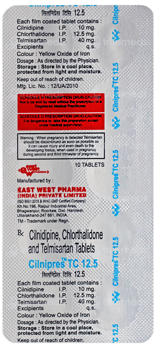 Cilnipres Tc 12.5 Tablet 10