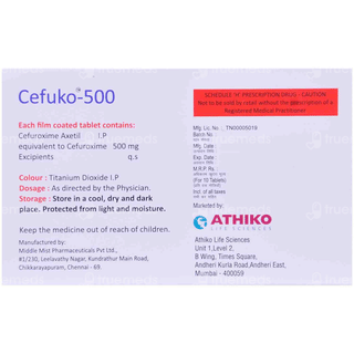 Cefuko 500 Mg Tablet 10