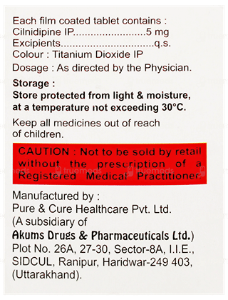 Cilnipine 5 Tablet 15