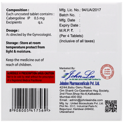 Cabermax 0.5 Mg Tablet 4 Cabermax 0.5 Mg Tablet 4