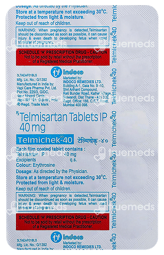 Telmichek 40 MG Tablet 15