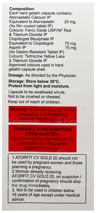 Atorfit Cv Gold 20 Capsule 15