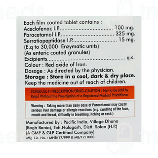 Acelive Sp 100/325/15 MG Tablet 10